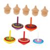 CORHAD 10Pcs Wooden Tops for Fun Pine Shape for Hand Eye Coordination and Visual Stimulation Playtime Activities view 1