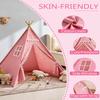2 Pack Teepee Tent for Kids, Children Play Tents for Girls & Boys Slumber Party, Cotton Canvas Playhouse Sleepover Tent with Pompom & Lights view 2