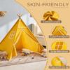 2 Pack Teepee Tent for Kids, Children Play Tents for Girls & Boys Slumber Party, Cotton Linen Playhouse Sleepover Tent with Pompom & Lights view 2