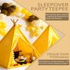 2 Pack Teepee Tent for Kids, Children Play Tents for Girls & Boys Slumber Party, Cotton Linen Playhouse Sleepover Tent with Pompom & Lights view 4