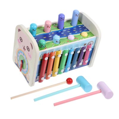HANABASS 1Set Montessori Hammering Pounding for Educational Wooden Xylophone for Fine Motor Skills Activity for Indoor