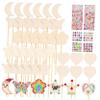 KESYOO 1Set Craft Wands Unpainted Wooden Princess Wands with Rhinestone Stickers for DIY Coloring and Crafting Costume Accessories for Princess Parties and Creative view 1