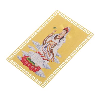 Cabilock Guanyin Amulet Card for Good Luck and Prosperity Chinese Style Protection Card Traditional Metal Amulet for Blessings and Wealth for Homes and Purses
