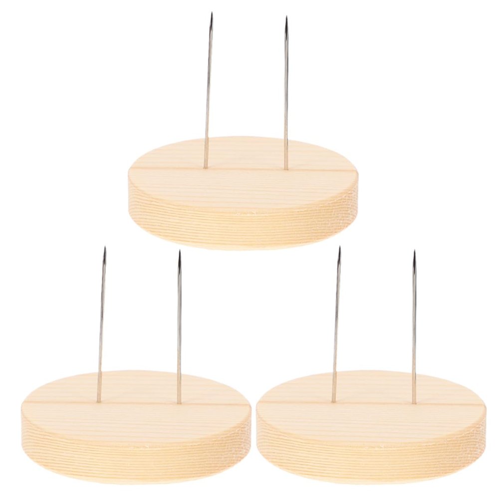 Abaodam 3Set Double Steel Needle Doll Display Holder with Wooden Base Versatile Stands for Needle Felting Projects Action Figures and DIY Dolls Durable Sturdy Design for Organized