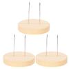 Abaodam 3Set Double Steel Needle Doll Display Holder with Wooden Base Versatile Stands for Needle Felting Projects Action Figures and DIY Dolls Durable Sturdy Design for Organized view 1