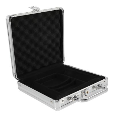 Beaupretty Alloy Poker Chip Storage Case with Compartment Inner Structure Large Capacity Poker Cards Carrying Box with Buckle Lock