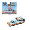 1:64 Diecast Model Car Compatible with 1973 Chevrolet C30 Wedge Truck & 1978 Chevrolet Silverado 10 Bedless Gulf Livery Blue Limited Edition M2 Machines Auto-Haulers 39200-MJS07 view 3