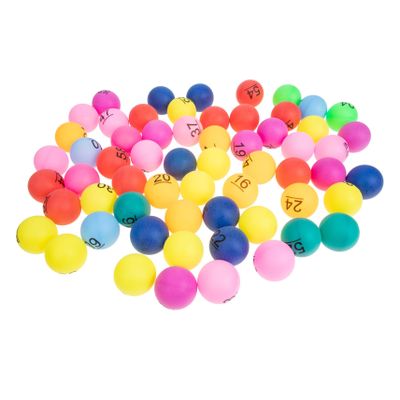 POPETPOP 60 Pcs Colorful Lottery Balls for Raffle and Bingo Games Numbered 1-60 Sturdy Plastic Party Supplies for Home Entertainment and Events