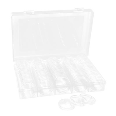 BATHVEVE 1Set Coin Capsules Transparent Coin Holder Cases with Inner Padding for Coin Storage and Collection for Coin Collectors Organizers and Protectors