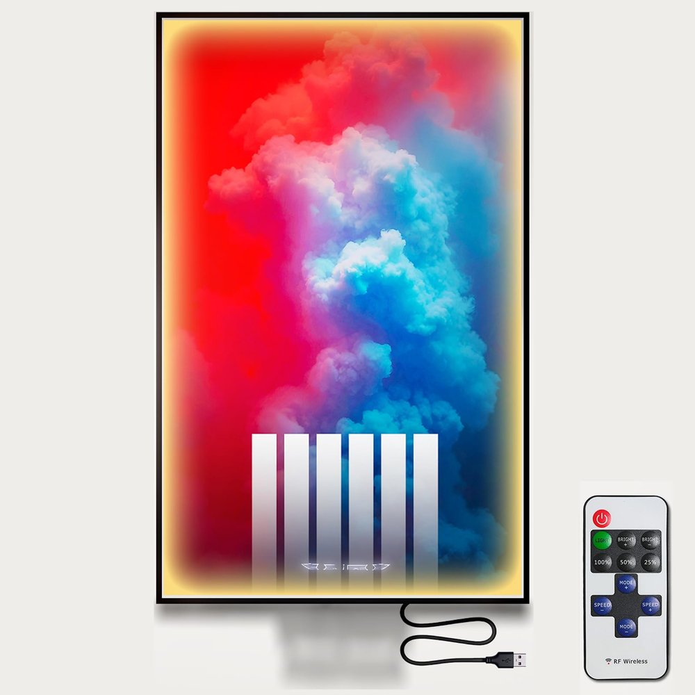 31.5x19.7-inch LED Display Wallboard Compatible with Le.go Ferr.ari SF-24 F1 (Model 42207) | Wireless Remote Control | Home & Office Dcor | No Car Included