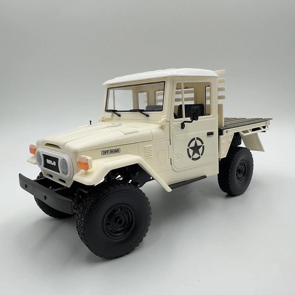 ARRIS WPL C44 1/16 RTF Off-Road RC Crawler, 2025 New FJ45 RC Car with 370 Motor 2.4Ghz Remote Control Buggy, 4WD RC Pickup Truck with LED Light Hobby Grade Gifts