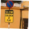 ELAYARD 2Pcs Slow Playing Sign High Visibility Safety Sign for Streets Neighborhoods Easy Installation Alerts Drivers Pedestrians to Nearby Improves Safety view 4