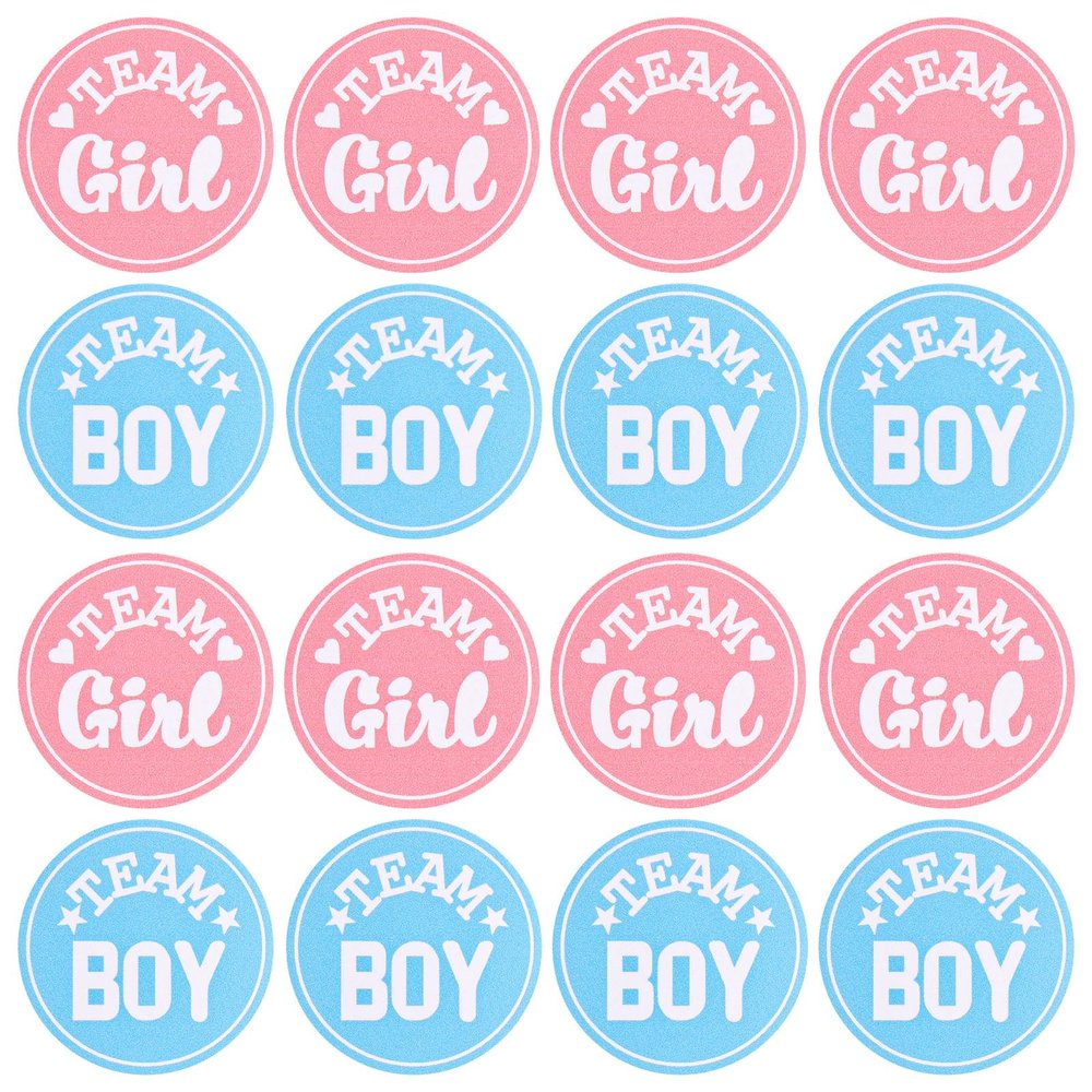 100pcs Gender Reveal Stickers, 1.57in Blue & Pink Round Team Boy or Girl Voting Stickers Self-Adhesive Gender Reveal Labels Games Baby Shower Party Decorations