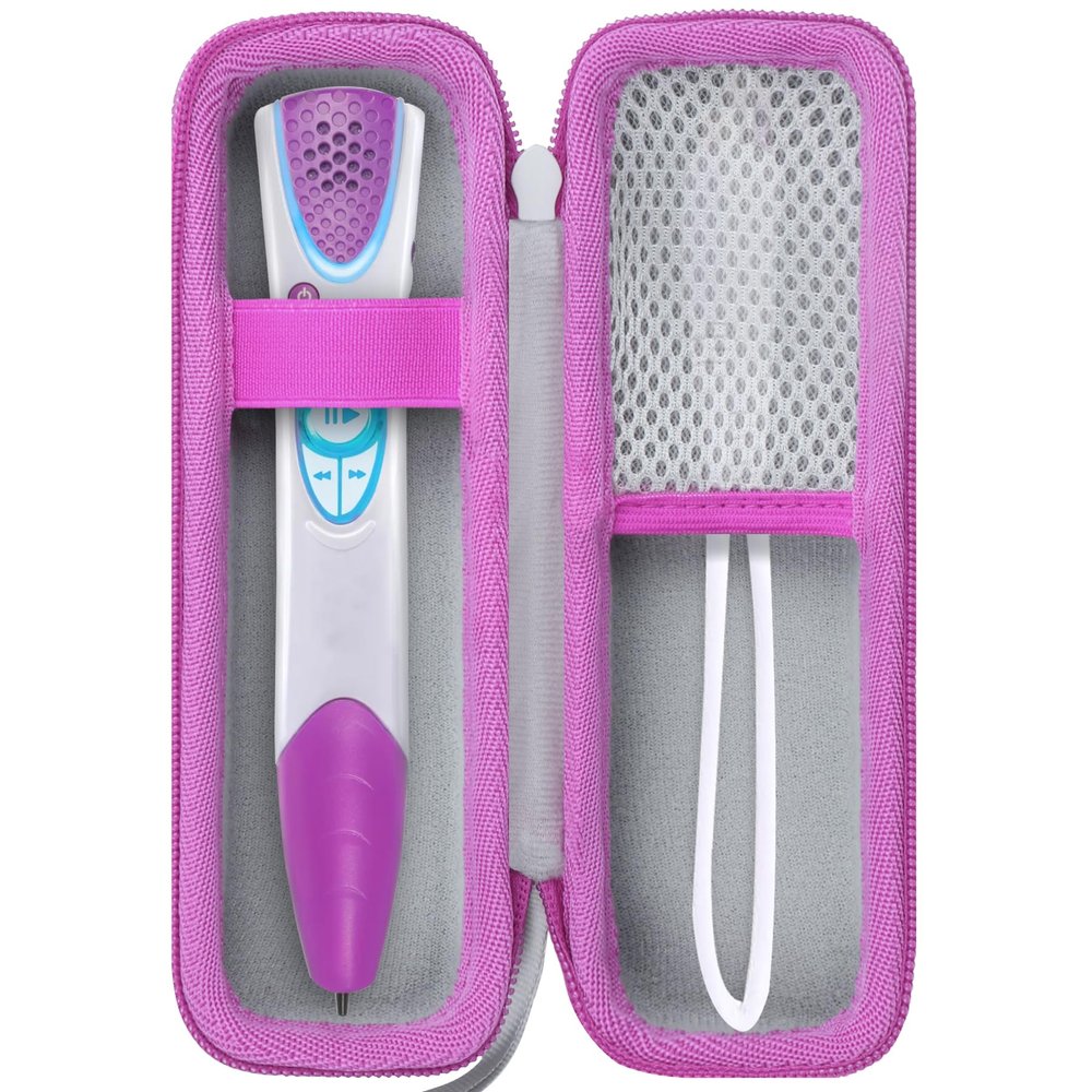 Lebakort Storage Case Compatible with LeapFrog LeapReader System Learn-to-Read (Gray+Pink Case)