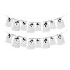 (2 Packs) White Glitter Halloween Hanging Ghost Banner - Ideal for Halloween Party, Indoor & Outdoor Home Decor with Garland and Banner Styles view 1
