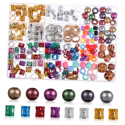 ERINGOGO 278 Pcs Hair Beads and Jewelry for Braids Dreadlock Accessories Spiral Clips Colorful Hair Rings for Women and Boys and Girls for Braiding Styles and Decoration