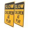 Luxshiny 2Pcs Play Signs Iron Safety Signs for Streets High Visibility Easy Installation Weather Resistant Warning for Playing Secure Setup for Neighborhoods view 1