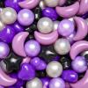 TRENDPLAY Ball Pit Balls for Toddlers, Star Heart Moon Shape 200 Pieces, Plastic Toy Balls for Boys Girls Kids Dogs, Purple+ Black view 1