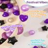 TRENDPLAY Ball Pit Balls for Toddlers, Star Heart Moon Shape 200 Pieces, Plastic Toy Balls for Boys Girls Kids Dogs, Purple+ Black view 2