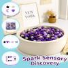 TRENDPLAY Ball Pit Balls for Toddlers, Star Heart Moon Shape 200 Pieces, Plastic Toy Balls for Boys Girls Kids Dogs, Purple+ Black view 3