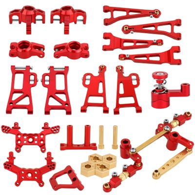 RZXYLRC MJX Hyper Go 14209 14210 H14BM Metal and Brass 1/14 RC Upgrade Parts Front Rear Lower Upper Suspension Arms Shock Mount Servo Arm Steering Knuckle C Hubs Steering Group