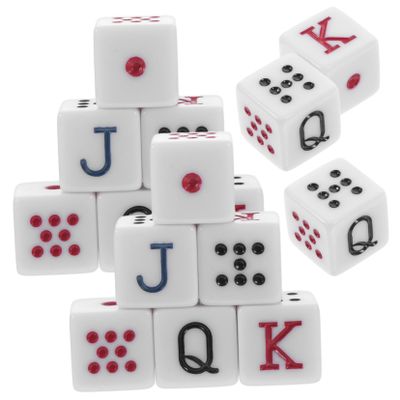 BCOATH 15Pcs Portable Spanish Poker Dice Fun Acrylic Game Dice for Parties Ktv and Bars Lightweight and Easy to Store Dice Game Props