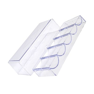 KALLORY Acrylic Poker Chip Holder Box Lid 100-Piece Capacity Portable Chip Storage Tray for Home Games and Tournaments