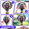 12 Inch 3D Kinetic Metal Owl Wind Spinner, Hot Air Balloon Design Hanging Sculpture, Indoor Outdoor Garden Yard Patio Decor, Holiday view 4