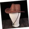 Amosfun 2pcs Kids Western Cowboy Hat Set with Adjustable Neck Strap Sturdy Costume Accessory for Dress Up Parties and Cosplay for Boys and Girls view 2