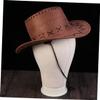 Amosfun 2pcs Kids Western Cowboy Hat Set with Adjustable Neck Strap Sturdy Costume Accessory for Dress Up Parties and Cosplay for Boys and Girls view 4