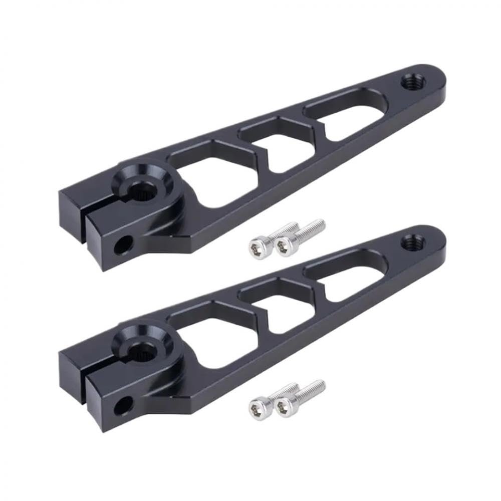 40mm 7075 Aluminum Servo Arm 25T Compatible with 1 10 Scale Buggy and 2WD Models Fits Common Standard Servos Similar to Protek Savox Futaba Servo Parts(2Pcs Black)