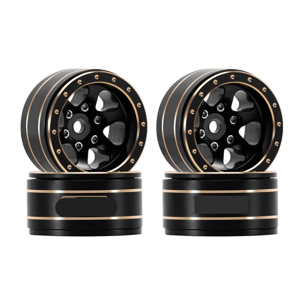 1.0" Brass Beadlock Wheels W1012 Compatible with 1/24 1/18 Scale RC Crawler Vehicles
