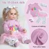 12 Pcs Reborn Baby Doll Clothes with Backpack for 20-22 Inch Baby Dolls,Reborn Baby Doll Accessories Purple Unicorn Set Bag +Bottle+Diapers+Clothes view 4