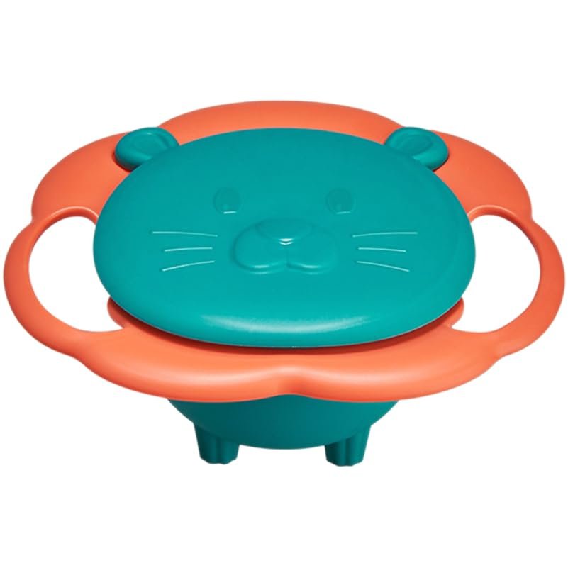 Abaodam 360 Degree Rotary Balance Bowl for Toddlers Spill-Proof Feeding Bowl Lid Non-Tip Design for Kids Safe and Sturdy Material for Mealtime and Playtime