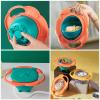 Abaodam 360 Degree Rotary Balance Bowl for Toddlers Spill-Proof Feeding Bowl Lid Non-Tip Design for Kids Safe and Sturdy Material for Mealtime and Playtime view 2