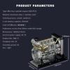 Kafoopolly 1/10 Mini Metal OHV Diesel Engine, DIY Inline Four-Cylinder Electric Dynamic Operation Car Engine Model with Cooling System-300+pcs view 3