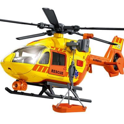 Rescue Toys Helicopter 15-in Airplane Toys for Kids with Hanging Basket Sounds and Lights for Boys Ages 3 4 5 6 7