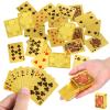 2 Decks Mini Playing Cards, Mini Poker Deck Gold Waterproof Playing Cards for Parties and Games, Tiny Deck of Novelty Party Gift, Party Favor for Christmas, Halloween, New Year, Par(Golden Pig Style) view 1
