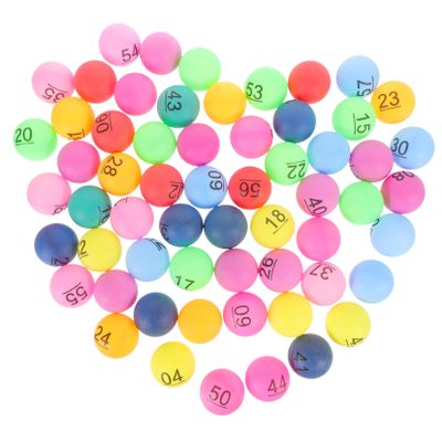 TOGEVAL Colorful Number Balls 1-60 Set for Raffle and Bingo Games Sturdy Plastic Lottery Balls for Party Supplies and Events 60-Piece Non-Seamless Game Props