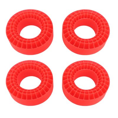 Beufee 4PCS Silicone Inserts Foam Rubber Insert, Scale Rc Crawler Replacement of Sponge Foams 3 Layers Hollow for 1 10 Rc Car 1.9 Inch Tire (Red)