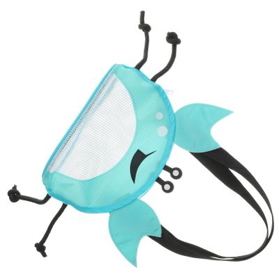 FRCOLOR Crab Shape Beach Bag for Kids Large Mesh Shell Collecting Tote for Seashell Picking and Sand Play
