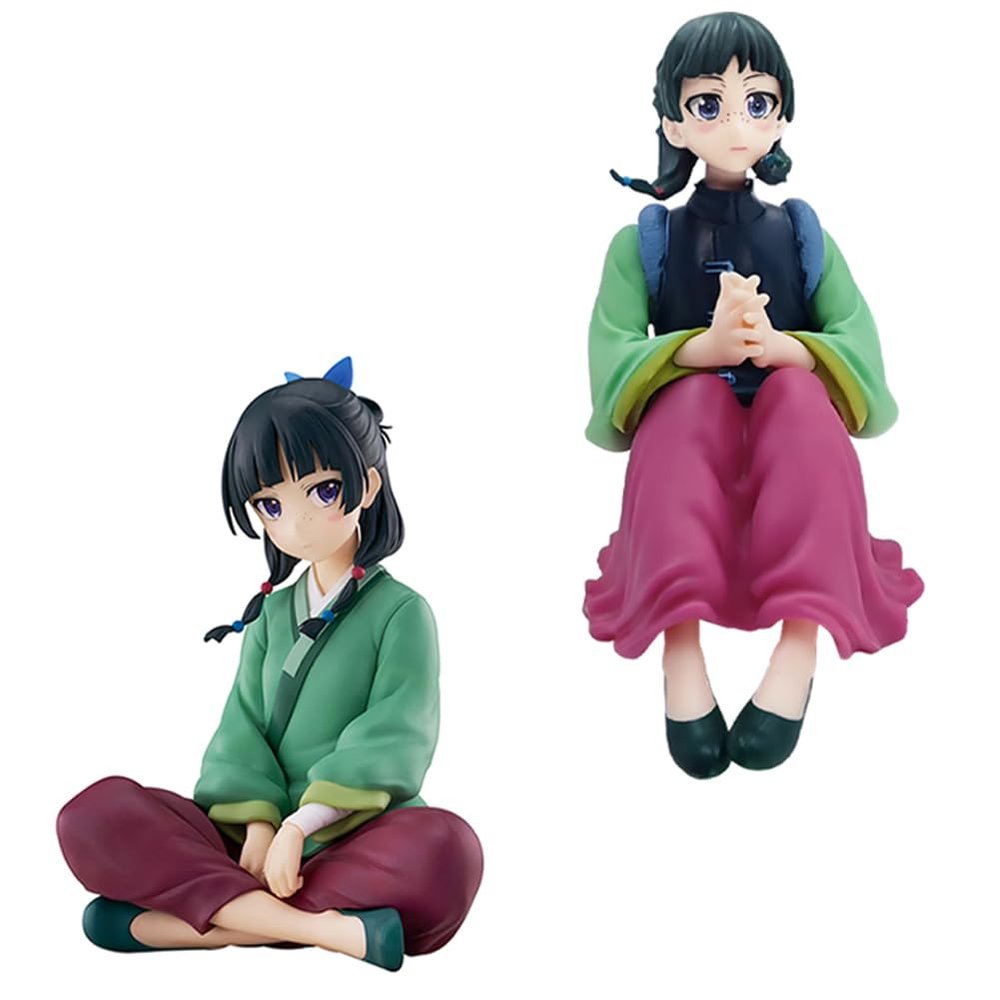 2pcs Maomao Figure Maomao Statue, 9cm Sitting Pose Cute Mao Mao Figure Model Hanfu Version Anime Figurine Collectibles Desktop Decoration Gifts for Fans