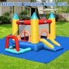 Bounce House Mat, 197x118 Inch Heavy-Duty Waterproof PE Pad for 15ft Inflatable Bouncers Jumping Castles Protective Underlay Pad with Metal Ground Stakes Reinforced Edges view 3
