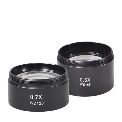 0.5X 0.7X Microscope Auxiliary Objective Lens Double Magnification and Expansion Adaptier Ring for Repair Tool
