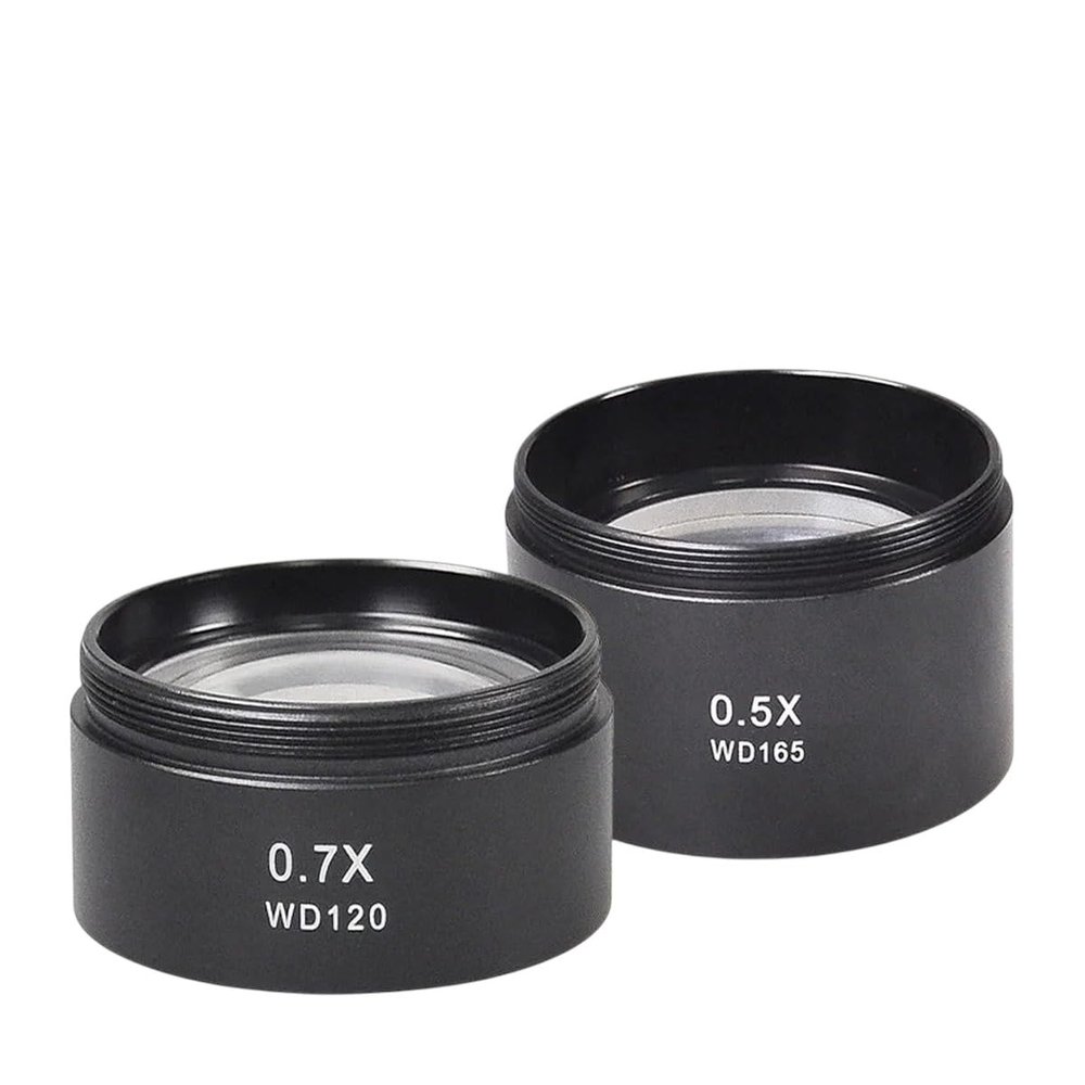0.5X 0.7X Microscope Auxiliary Objective Lens Double Magnification and Expansion Adaptier Ring for Repair Tool