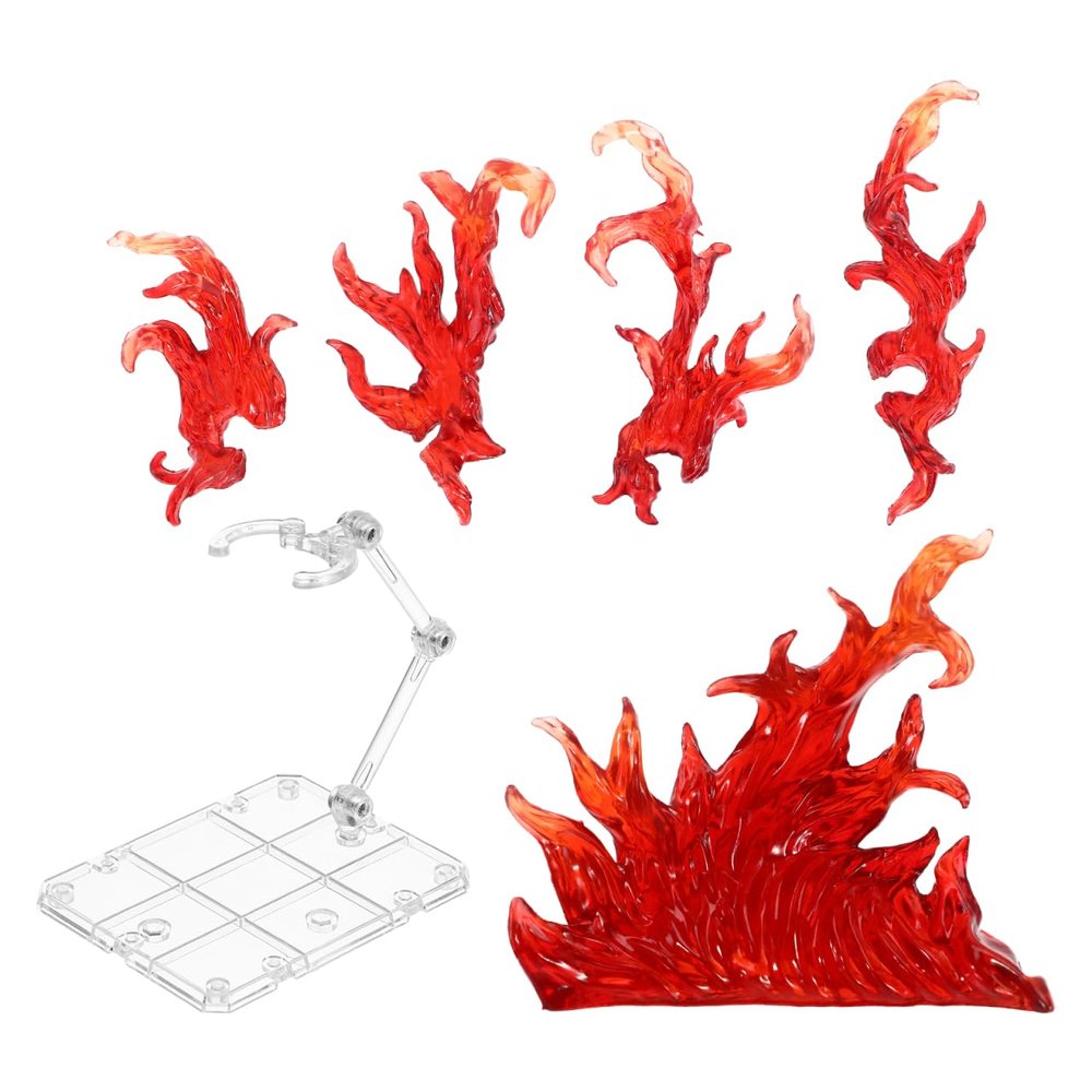 Abaodam Action Figure Stand with Flame Effects, Display Holder Base DIY Assembly Model Holder for Action Figures Collectibles Compatible Figurines Displaying