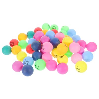 ifundom 60PCS Colorful Numbered Lottery Balls for Raffle Games Plastic Table Tennis Balls Numbers 1-60 for Party Activities and Events