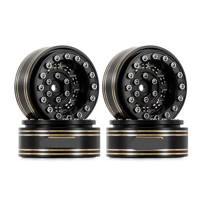 1.3 Inch Brass Beadlock Wheel Rims W1305 Compatible with 1/24 1/18 Scale RC Crawler Cars Compatible with Various Off Road Remote Control Vehicles