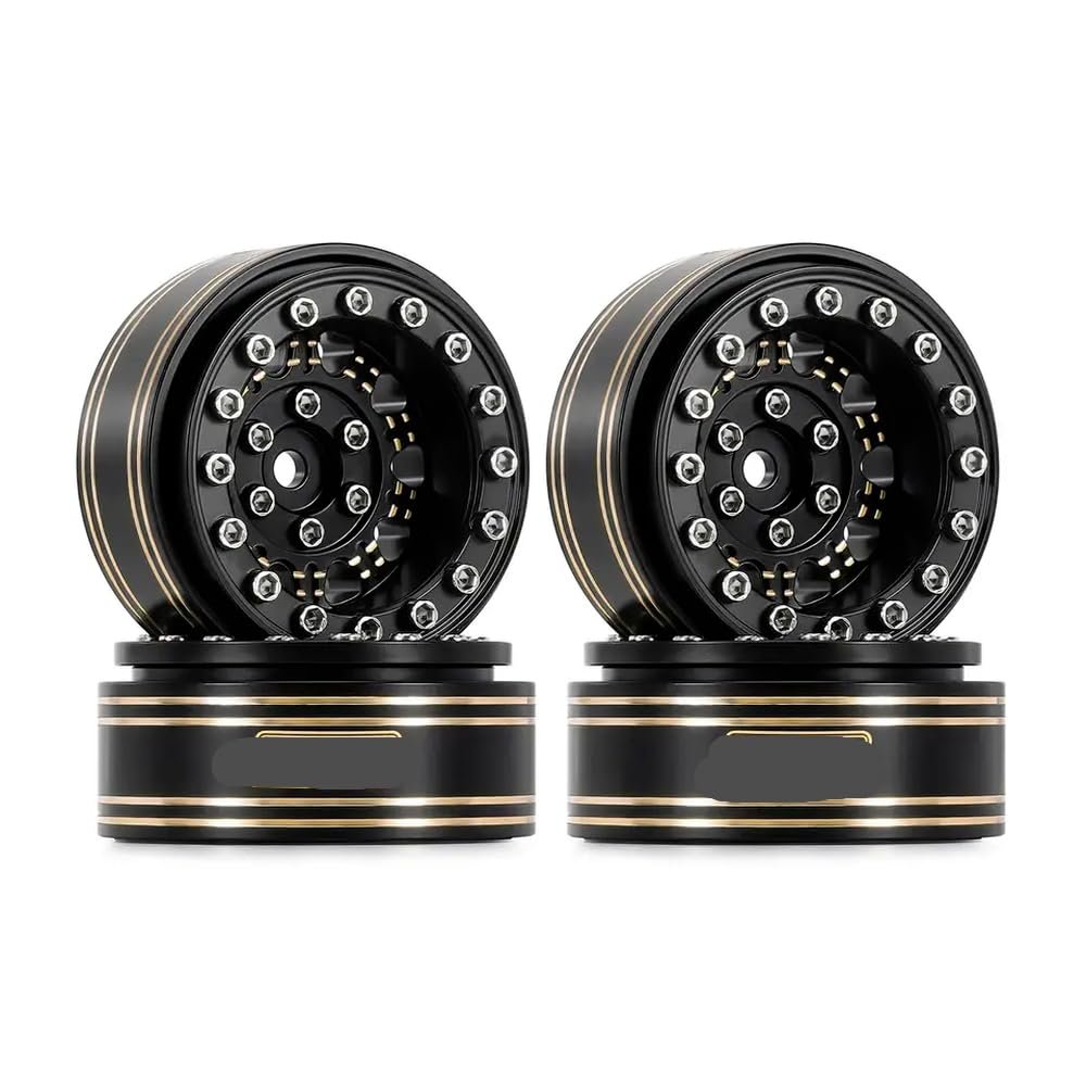 1.3 Inch Brass Beadlock Wheel Rims W1305 Compatible with 1/24 1/18 Scale RC Crawler Cars Compatible with Various Off Road Remote Control Vehicles