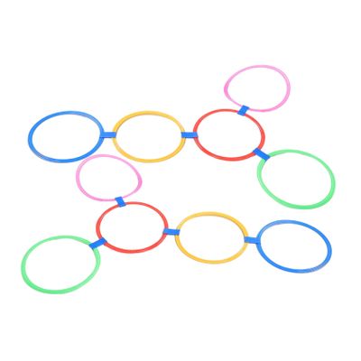 balacoo 1Set Giant Hopscotch Ring Game for Portable Outdoor Agility Training Set with Interlocking Hoops for Balance and Coordination Skills Development for Indoor